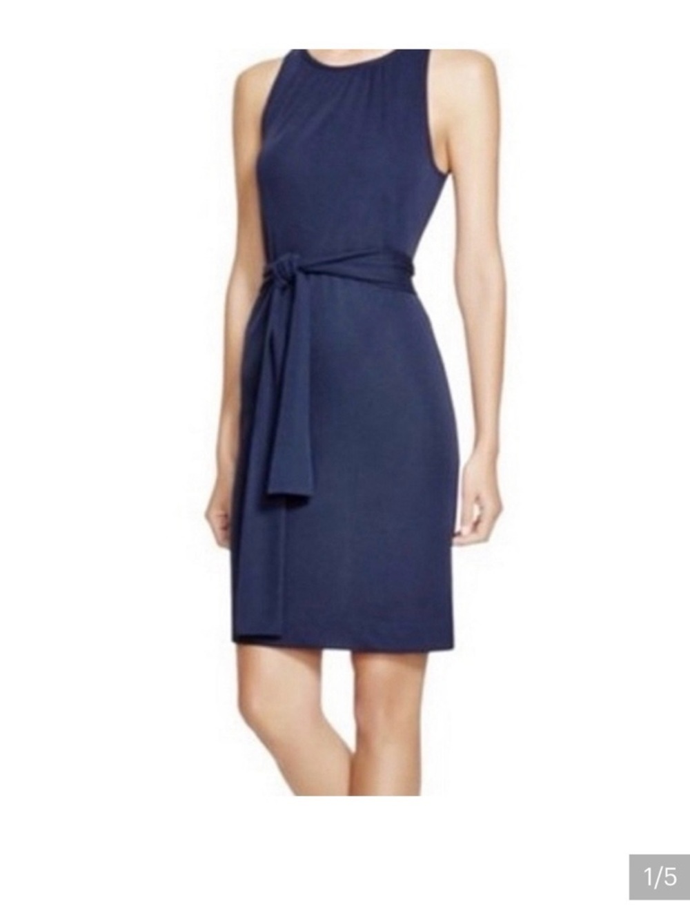 Tory Burch Uniform Flinnia Midi Dress XL Preppy chic Belted Sleeveless Academia